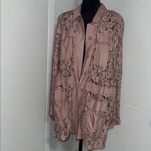 Lane Bryant Mauve Lace Utility Jacket